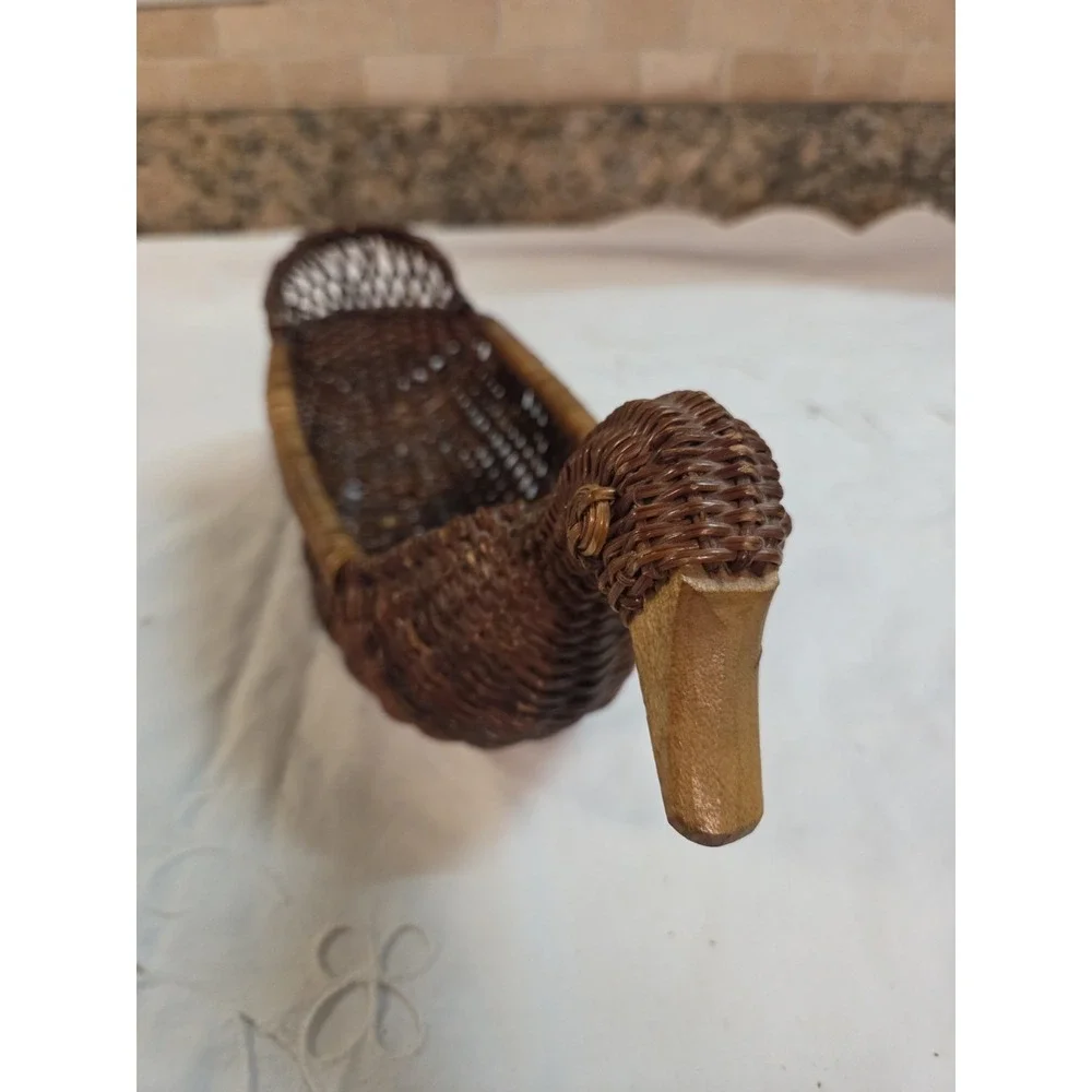 Vintage Wicker Duck Basket